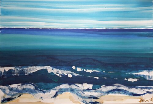 Wie der Horizont den Ozean berührt van Matthias Maria Boehm, Schilderij te koop op Singulart