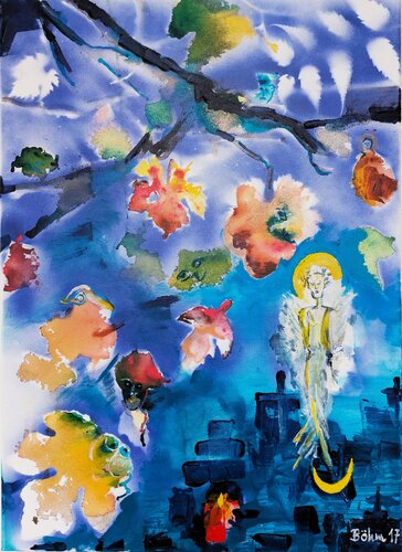 Fallende Blätter, das Ende beginnt by Matthias Maria Boehm, Painting for Sale on Singulart