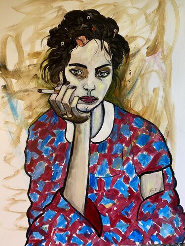 La fille aux bigoudis von Muriel Ho Paintings, Malerei kaufen auf Singulart