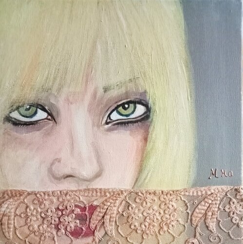 Non dit et vieille dentelle van Muriel Ho Paintings, Schilderij te koop op Singulart