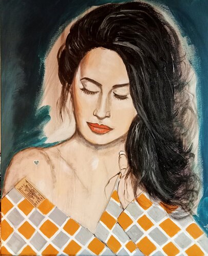 La femme au damier van Muriel Ho Paintings, Schilderij te koop op Singulart