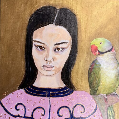 Petite fille Chinoise à la robe brodée di Muriel Ho Paintings, Pittura in vendita su Singulart