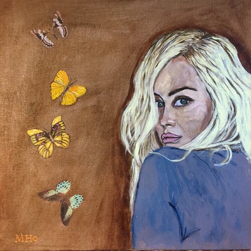Mademoiselle Blue van Muriel Ho Paintings, Schilderij te koop op Singulart