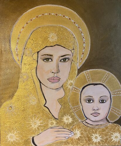 Vierge à l’enfant by Muriel Ho Paintings, Painting for Sale on Singulart