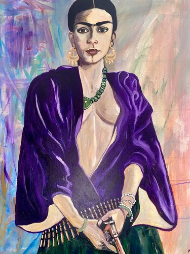 Frida with a gun by Muriel Ho Paintings, Painting for Sale on Singulart