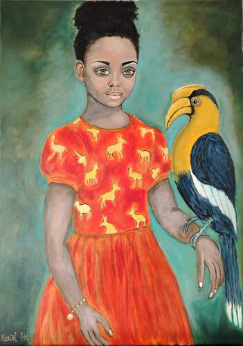 Blessing et l’oiseau des songes di Muriel Ho Paintings, Pittura in vendita su Singulart