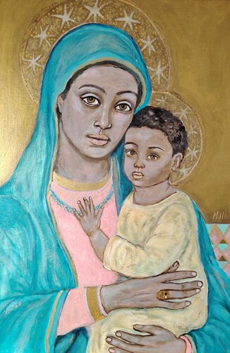 Jésus et Marie di Muriel Ho Paintings, Pittura in vendita su Singulart