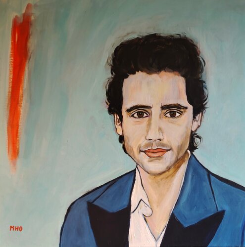 Homme sur fond bleu by Muriel Ho Paintings, Painting for Sale on Singulart