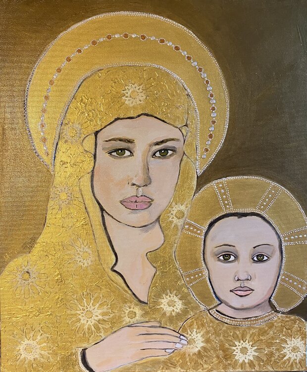 Vierge à l’enfant Muriel Ho Paintings