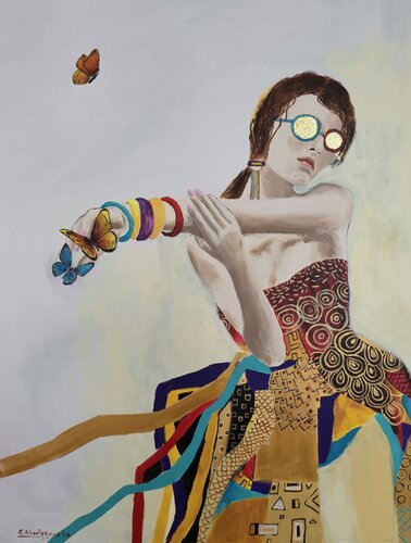 W klimacie p. Klimta- Be happy van Ewa Nowiszewska, Schilderij te koop op Singulart