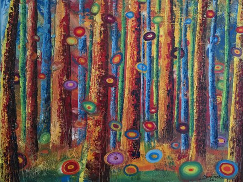 Mr. Klimt's Flying Flowers von Ewa Nowiszewska, Malerei kaufen auf Singulart