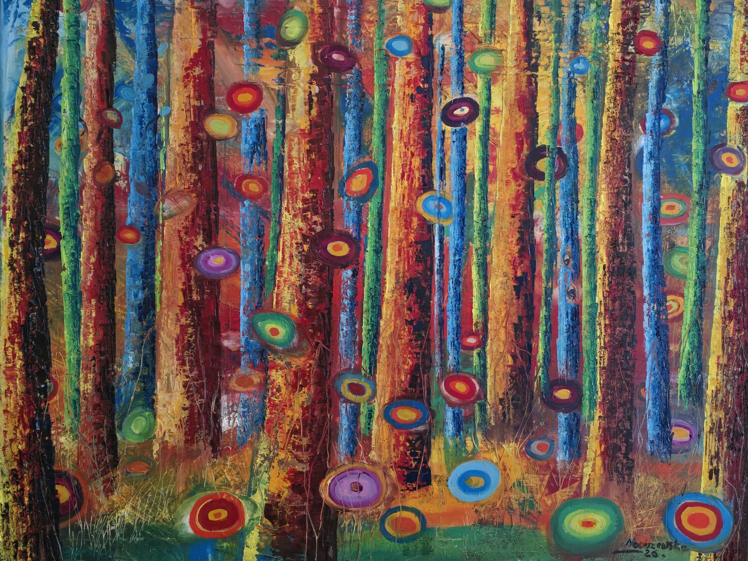 Mr. Klimt's Flying Flowers Ewa Nowiszewska Originalgemälde zu verkaufen