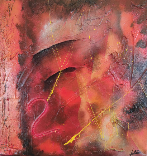 Tableau abstrait acrylique Chiffre chance 2 van Julien Abstrait, Schilderij te koop op Singulart