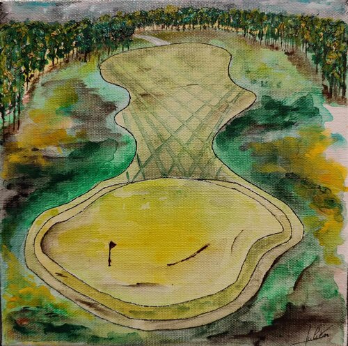 Tableau abstrait acrylique Golf 8 von Julien Abstrait, Malerei kaufen auf Singulart