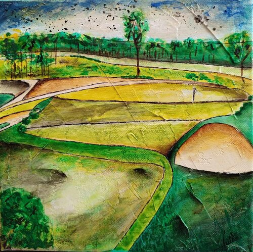 Golf 4 by Julien Abstrait, 油畫 for Sale on Singulart