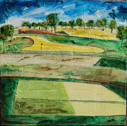 Tableau abstrait acrylique Golf 5 von Julien Abstrait, Malerei kaufen auf Singulart
