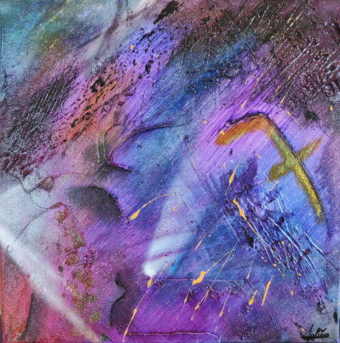 Tableau abstrait acrylique Chiffre chance 7 van Julien Abstrait, Schilderij te koop op Singulart