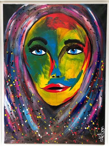 Jeune femme au foulard di Stéban, Pittura in vendita su Singulart