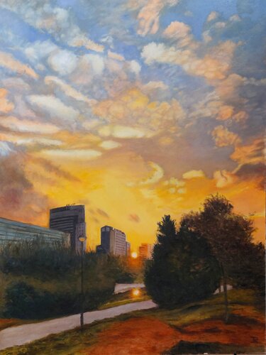 AMANECER EN EL JARDIN DEL TURIA di Joaquin Pardo, Pittura in vendita su Singulart