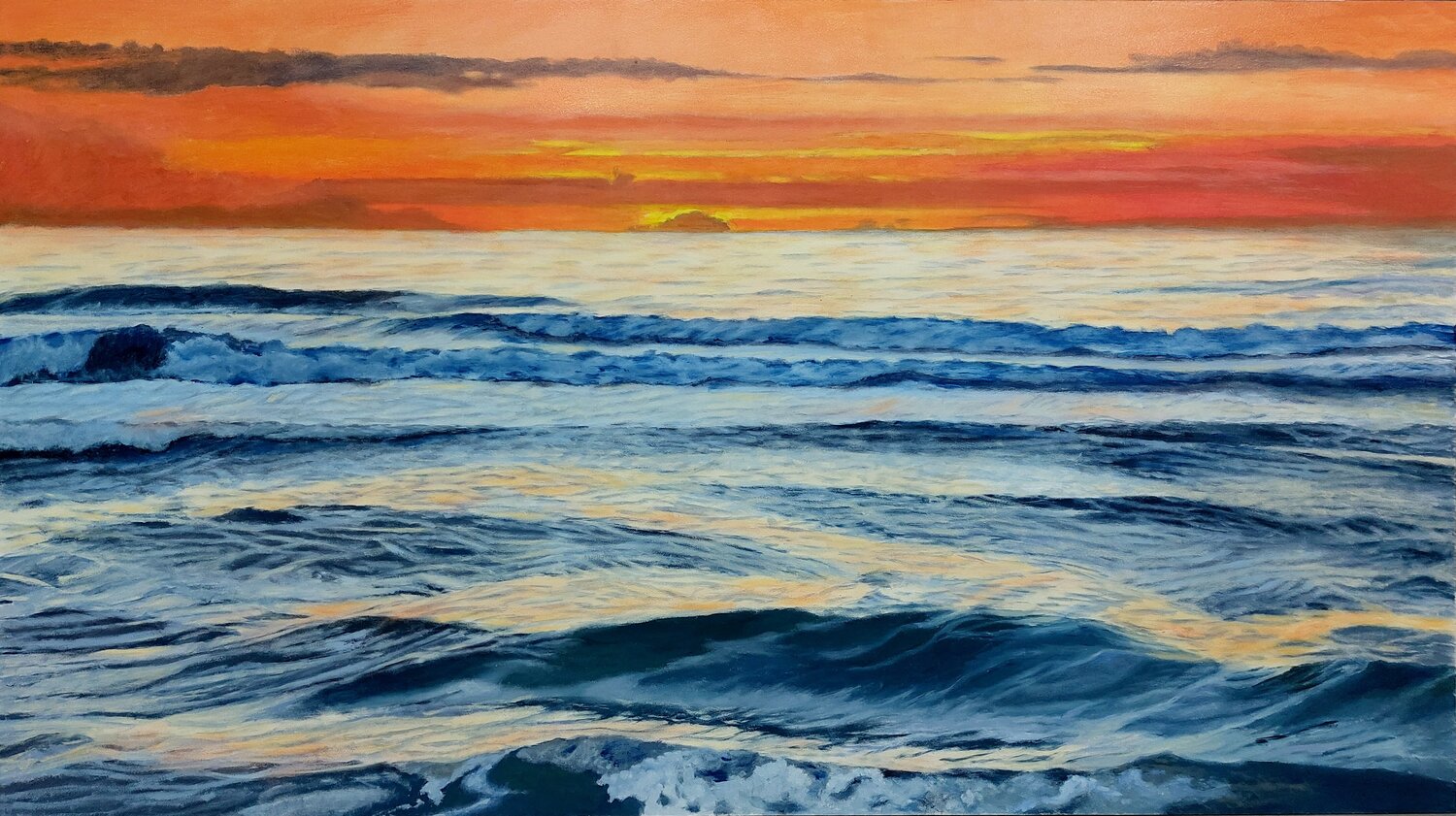 ALBA MARINA di Joaquin Pardo (2023): Pittura a Olio su Legno - Singulart, image size:1500x841