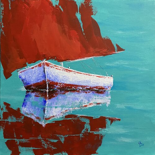 Scarlet sail by Volodymyr (Vladimir) Nezdiimynoha (Nezdiymynoga), 회화 for Sale on Singulart