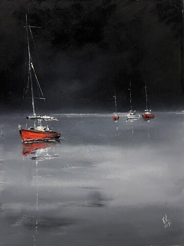 Boats 5 by Volodymyr (Vladimir) Nezdiimynoha (Nezdiymynoga), Painting for Sale on Singulart