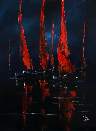 Red sails 3 by Volodymyr (Vladimir) Nezdiimynoha (Nezdiymynoga), Painting for Sale on Singulart