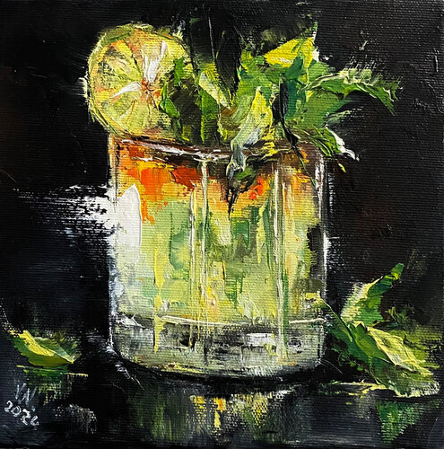 Mojito cocktail de Volodymyr (Vladimir) Nezdiimynoha (Nezdiymynoga), Pintura a la venta en Singulart
