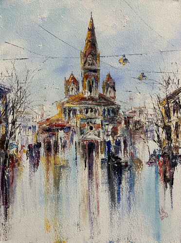 Lutheran St. Paul's Cathedral. Odesa church. von Volodymyr (Vladimir) Nezdiimynoha (Nezdiymynoga), Malerei kaufen auf Singulart
