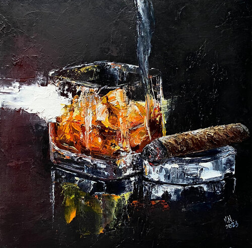 Whiskey and cigar 3 Volodymyr (Vladimir) Nezdiimynoha (Nezdiymynoga)