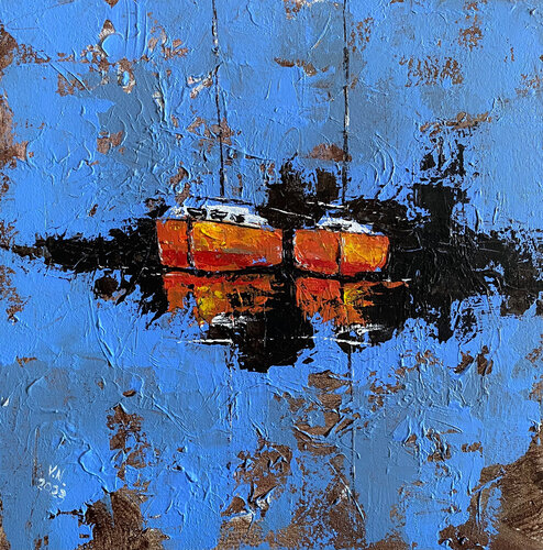 Orange boats von Volodymyr (Vladimir) Nezdiimynoha (Nezdiymynoga), Malerei kaufen auf Singulart