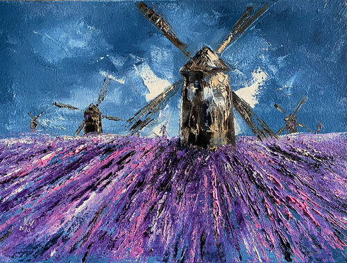 Windmills in lavender Volodymyr (Vladimir) Nezdiimynoha (Nezdiymynoga)