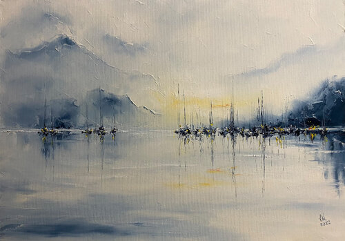 Yachts in the bay Volodymyr (Vladimir) Nezdiimynoha (Nezdiymynoga)