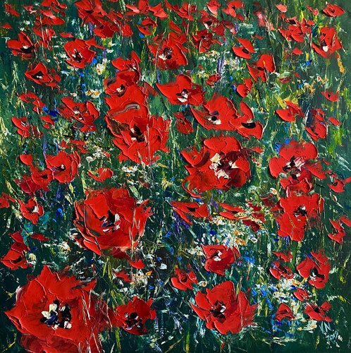 Poppies and wildflowers by Volodymyr (Vladimir) Nezdiimynoha (Nezdiymynoga), Painting for Sale on Singulart