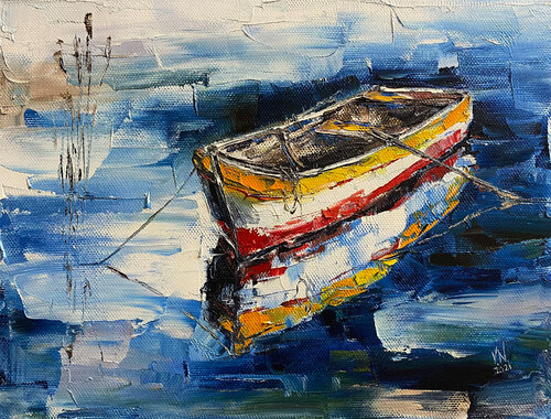 Boat on the lake Volodymyr (Vladimir) Nezdiimynoha (Nezdiymynoga)