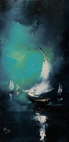 White sails 3 de Volodymyr (Vladimir) Nezdiimynoha (Nezdiymynoga), Pintura a la venta en Singulart