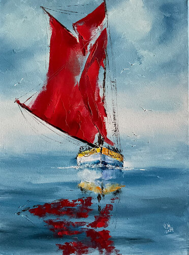 Scarlet sail 2 de Volodymyr (Vladimir) Nezdiimynoha (Nezdiymynoga), Pintura a la venta en Singulart