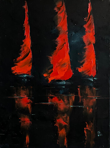 Red sails 6 by Volodymyr (Vladimir) Nezdiimynoha (Nezdiymynoga), 絵画 for Sale on Singulart