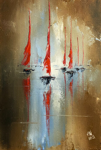 Red sails 10 by Volodymyr (Vladimir) Nezdiimynoha (Nezdiymynoga), 絵画 for Sale on Singulart