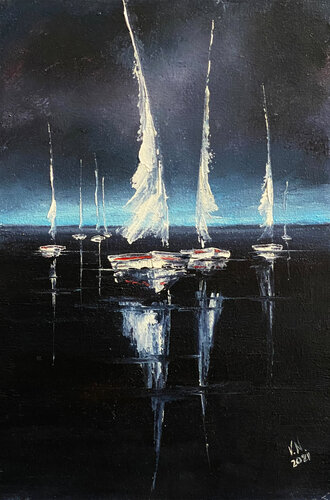 White sails 4 by Volodymyr (Vladimir) Nezdiimynoha (Nezdiymynoga), 絵画 for Sale on Singulart