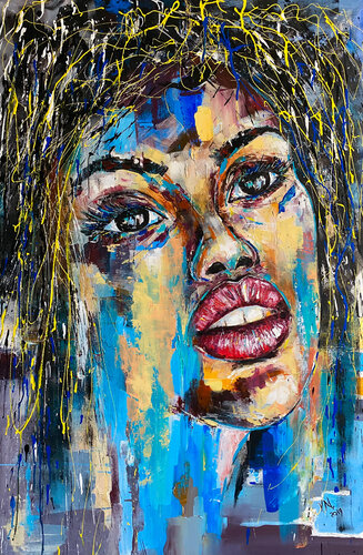 African princess par Volodymyr (Vladimir) Nezdiimynoha (Nezdiymynoga), Peinture en vente sur Singulart