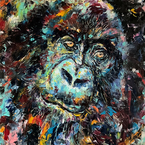 Gorilla by Volodymyr (Vladimir) Nezdiimynoha (Nezdiymynoga), 회화 for Sale on Singulart
