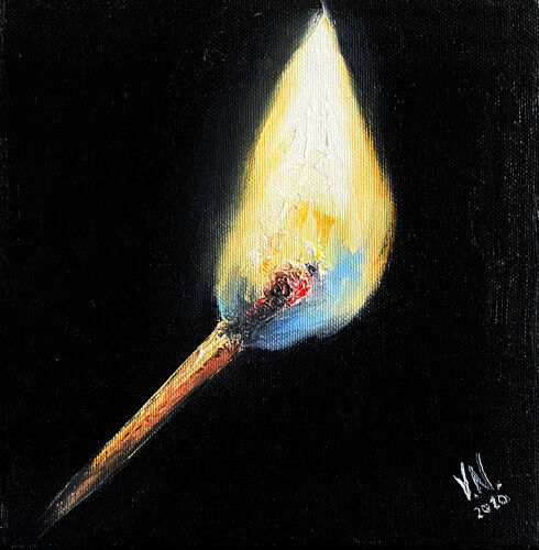 Burning match di Volodymyr (Vladimir) Nezdiimynoha (Nezdiymynoga), Pittura in vendita su Singulart