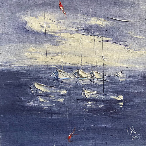 Yachts on gray 2 Volodymyr (Vladimir) Nezdiimynoha (Nezdiymynoga)