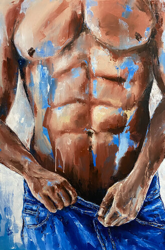 Male torso 3 par Volodymyr (Vladimir) Nezdiimynoha (Nezdiymynoga), Peinture en vente sur Singulart