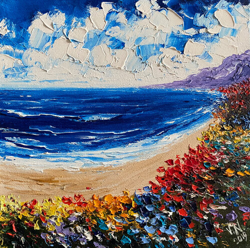 Blooming coast di Volodymyr (Vladimir) Nezdiimynoha (Nezdiymynoga), Pittura in vendita su Singulart