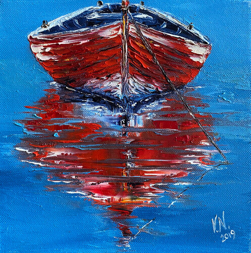 Red boat von Volodymyr (Vladimir) Nezdiimynoha (Nezdiymynoga), Malerei kaufen auf Singulart