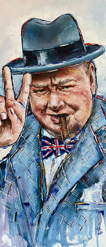 Churchill. Victory. by Volodymyr (Vladimir) Nezdiimynoha (Nezdiymynoga), Painting for Sale on Singulart