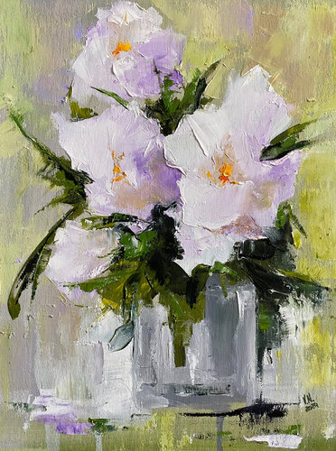 Flowers in a vase de Volodymyr (Vladimir) Nezdiimynoha (Nezdiymynoga), Pintura a la venta en Singulart