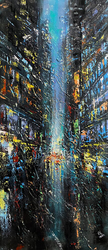 Night city 2 von Volodymyr (Vladimir) Nezdiimynoha (Nezdiymynoga), Malerei kaufen auf Singulart